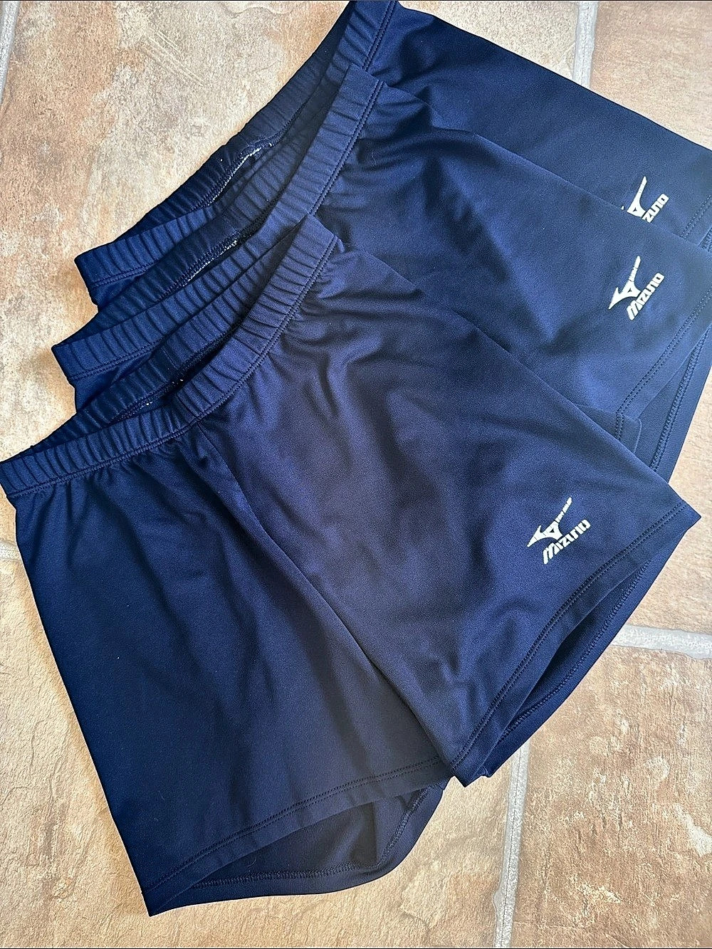 3 Pairs Mizuno Athletic Shorts Blue Size Small